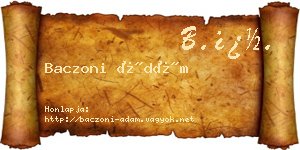 Baczoni Ádám névjegykártya